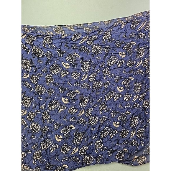 NEW Banana Republic Factory Women OS Long Rectangle Scarf Navy Floral Fringe - Picture 5 of 9